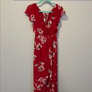 Floral Red Maxi Dress